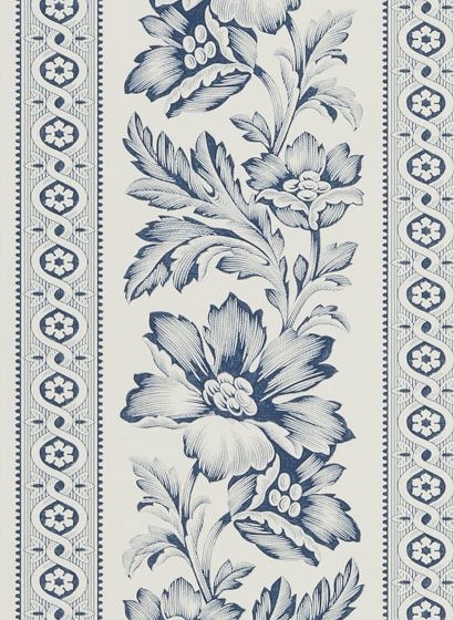 Florale Tapete Gwinnet Toile von Ralph Lauren - Indigo