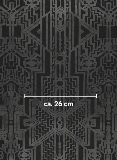 Ralph Lauren Wallpaper Brandt Geometric Charcoal/ Metallic