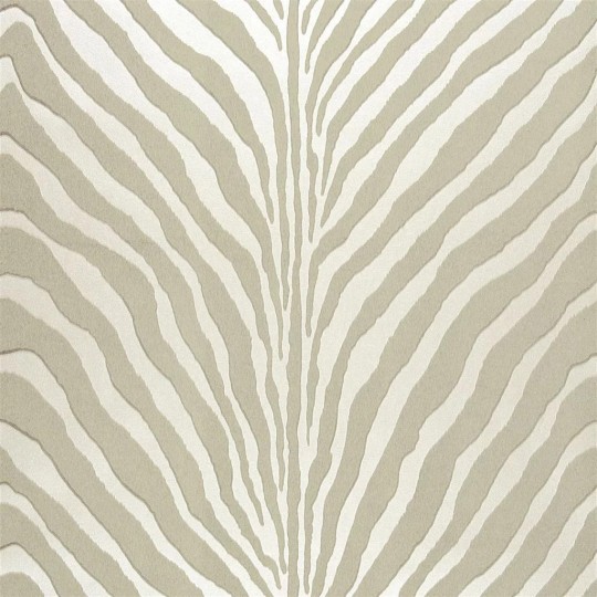Flock Tapete Bartlett Zebra von Ralph Lauren - Pearl Grey