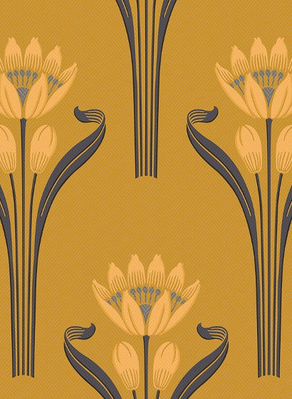 Isidore Leroy Wallpaper Tulipes Jaune
