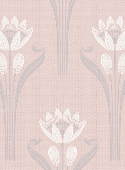 Isidore Leroy Wallpaper Tulipes Rose