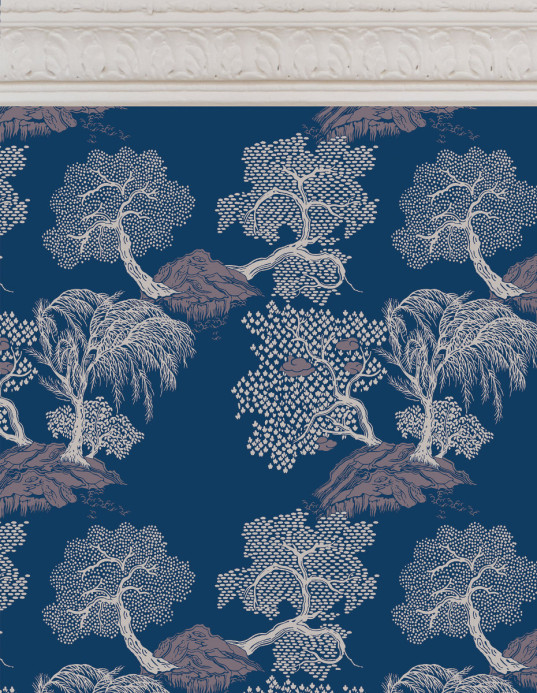 Asien Tapete Jardin d'Asie von Isidore Leroy - Bleu nuit
