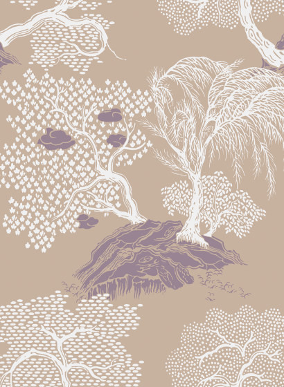 Asien Tapete Jardin d'Asie von Isidore Leroy - Beige