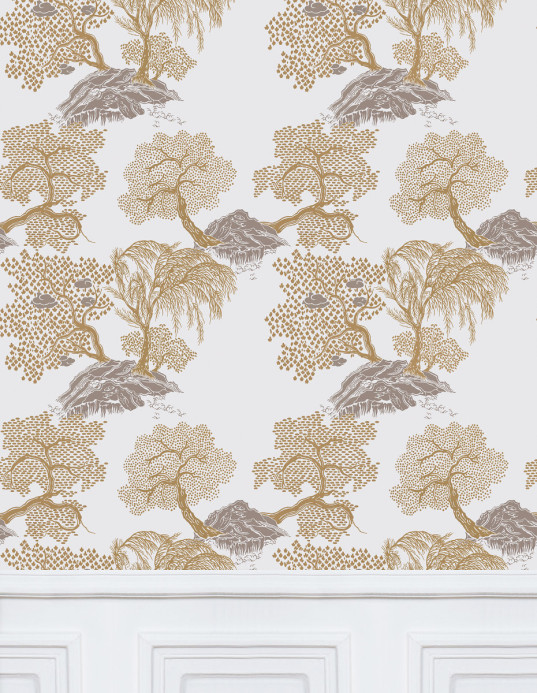 Isidore Leroy Wallpaper Jardin d'Asie Chamois