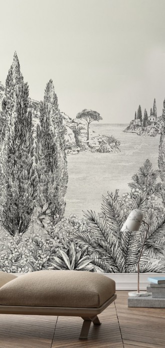 Isidore Leroy Papier peint panoramique Cyprès - Bahnen 1/2/3