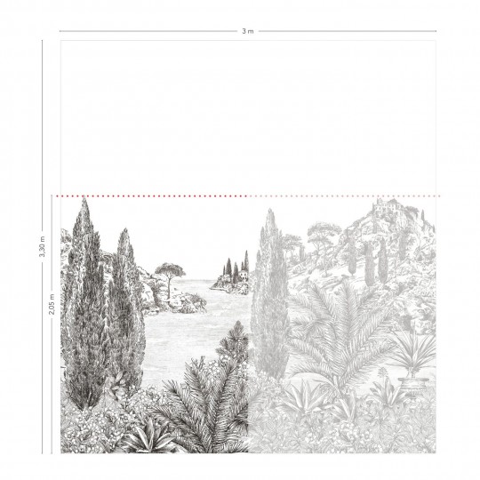 Isidore Leroy Papier peint panoramique Cyprès - Bahnen 1/2/3