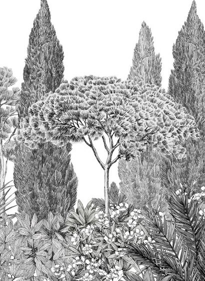 Wandbild Riviera Grisaille von Isidore Leroy - Bahnen 4/5/6