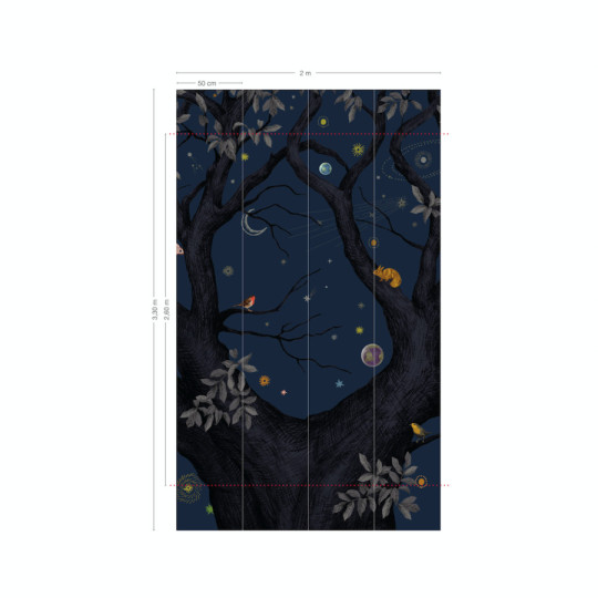 Wandbild Arbracadabra Nuit von Isidore Leroy - 4 Bahnen