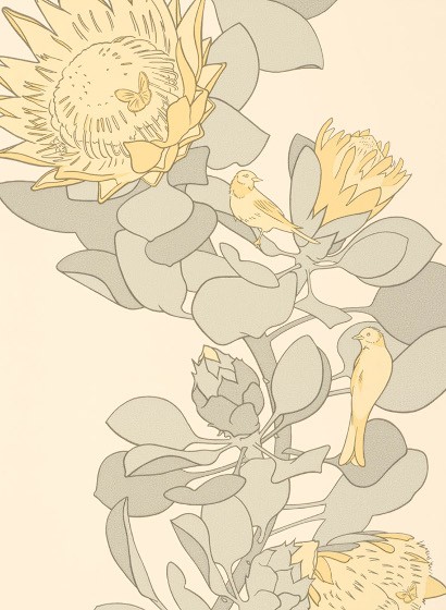 Girlanden Tapete Protea Trail von Paint & Paper - Clay