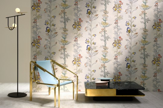 Florale Tapete Milly la Foret von Lelievre - Herbier