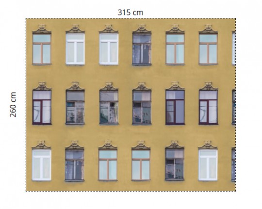 Rebel Walls Carta da parati panoramica Window Row - Safrangelb