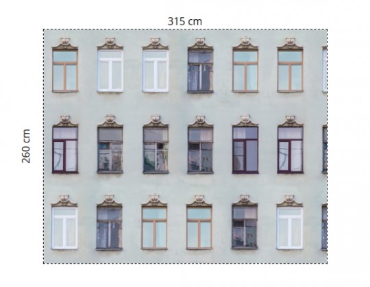 Rebel Walls Papier peint panoramique Window Row - Blaugrau