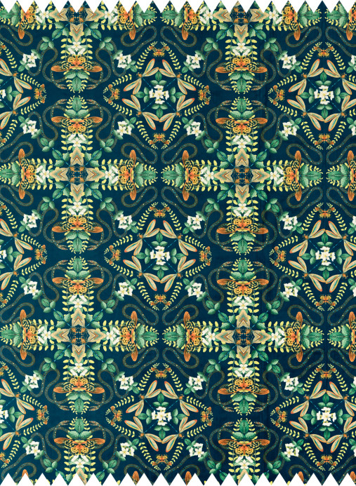 Clarke & Clarke Stoff Emerald Forest - Velvet - Midnight