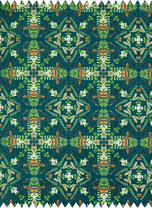Clarke & Clarke Stoff Emerald Forest - Velvet - Teal