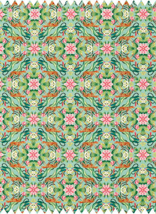 Clarke & Clarke Stoff Menagerie - Linen - Aqua