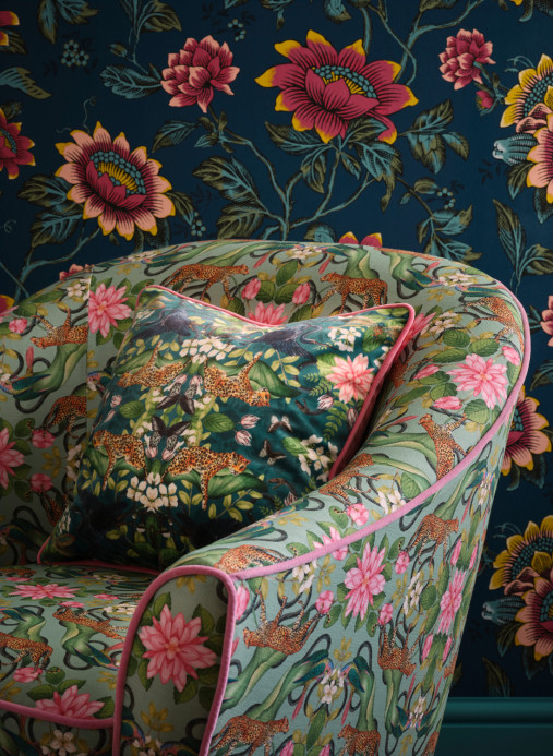 Clarke & Clarke Stoff Menagerie - Linen - Aqua