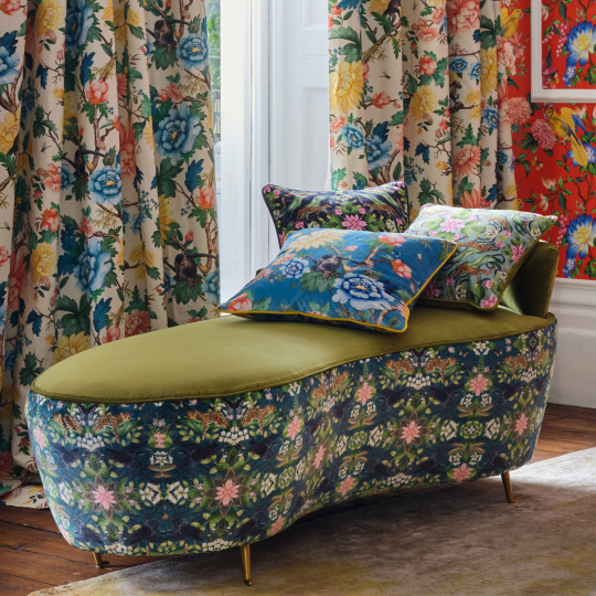 Clarke & Clarke Fabric Sapphire Garden