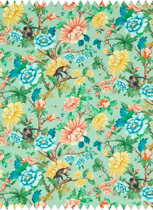 Clarke & Clarke Stoff Sapphire Garden - Linen - Mineral