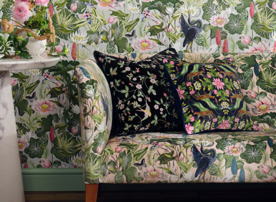 Clarke & Clarke Stoff Waterlily - Velvet - Blush