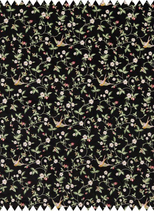Clarke & Clarke Stoff Wild Strawberry - Embroidery - Noir