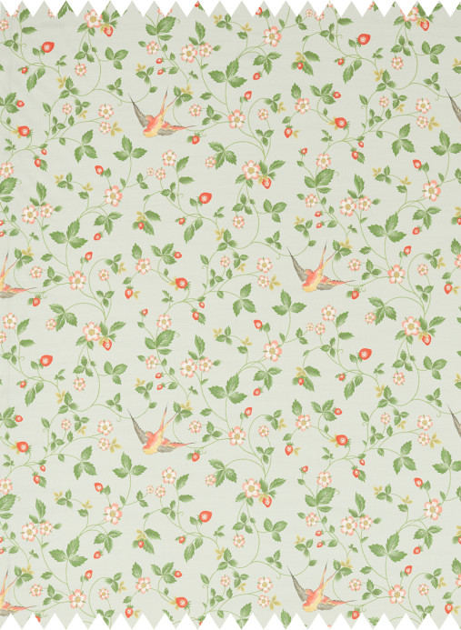 Clarke & Clarke Fabric Wild Strawberry - Linen/ Dove