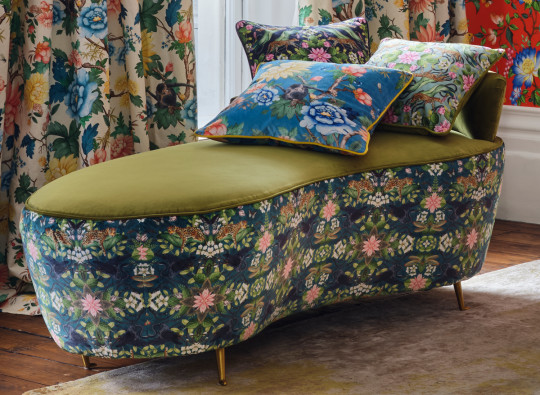 Clarke & Clarke Tissu Wonderlust Tea Story - Velvet - Teal