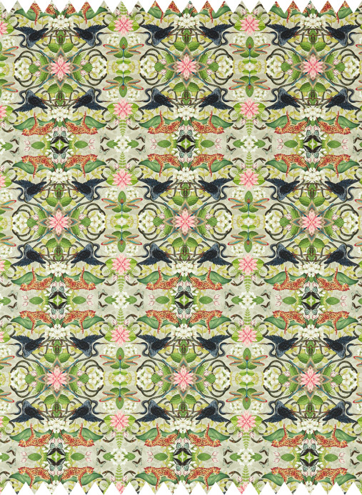 Clarke & Clarke Stoff Wonderlust Tea Story - Linen - Dove