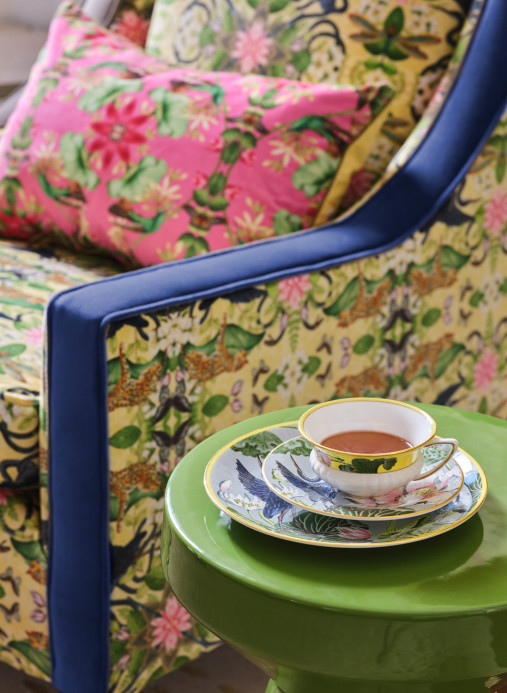 Clarke & Clarke Stoff Wonderlust Tea Story - Linen - Dove
