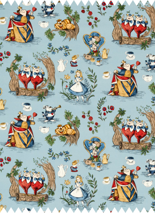 Sanderson Stoff Alice in Wonderland - Puddle Blue