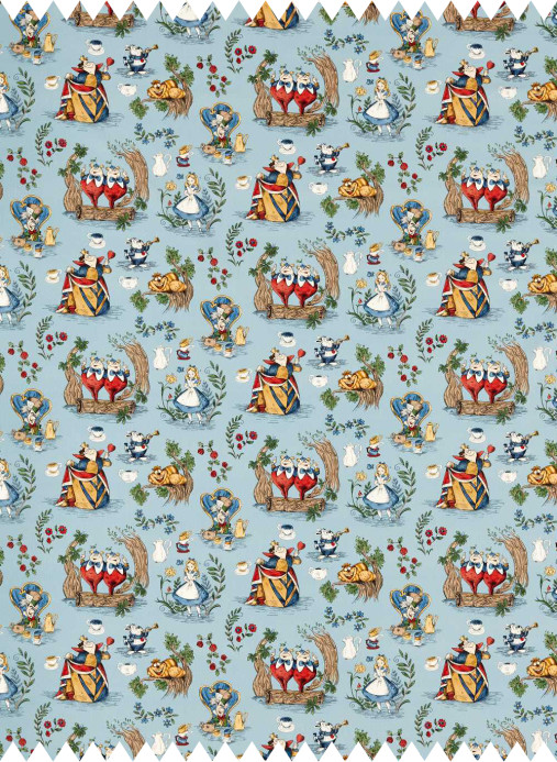 Sanderson Stoff Alice in Wonderland - Puddle Blue