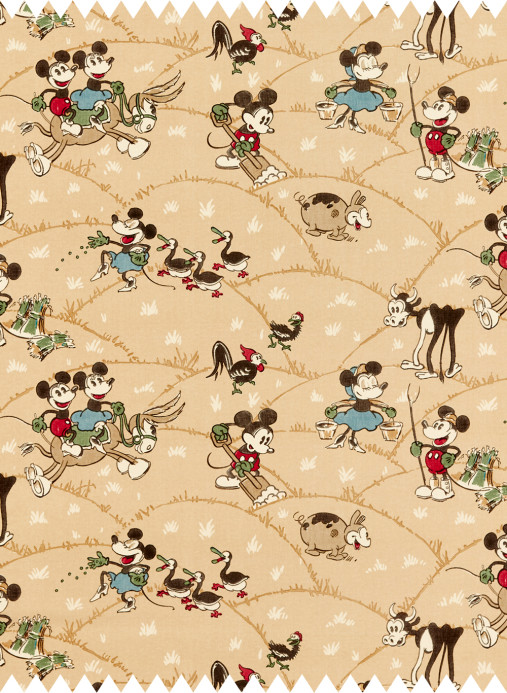 Sanderson Stoff Mickey at the Farm - Butterscotch