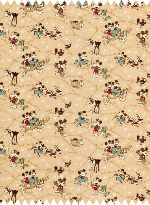 Sanderson Stoff Mickey at the Farm - Butterscotch