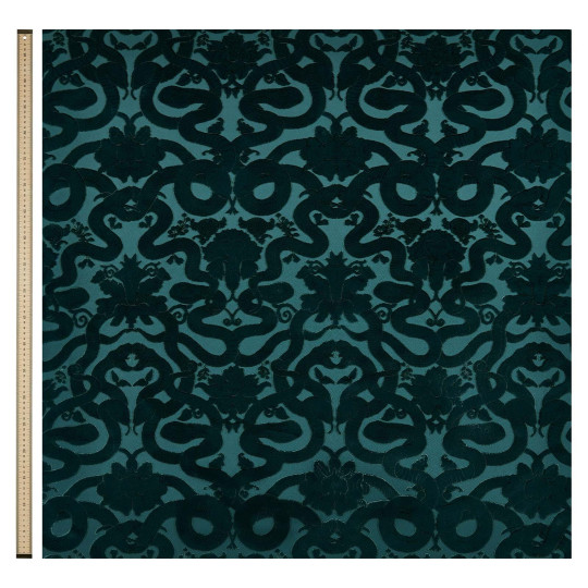 House of Hackney Stoff Anaconda - Cut Velvet - Petrol
