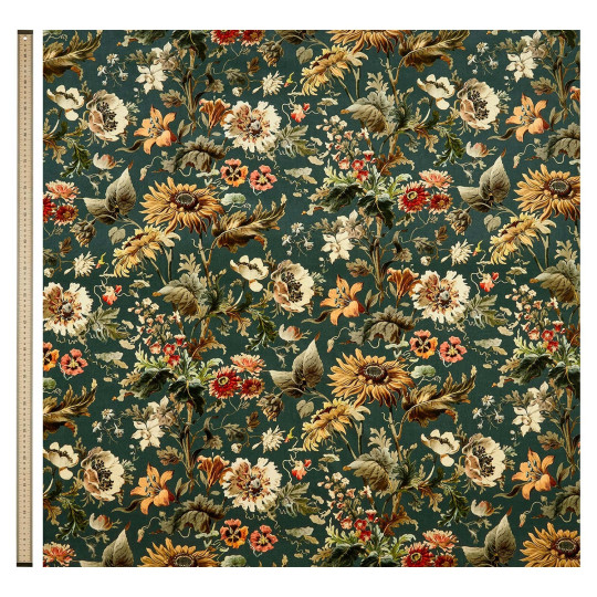 House of Hackney Stoff Avalon - Velvet - Petrol