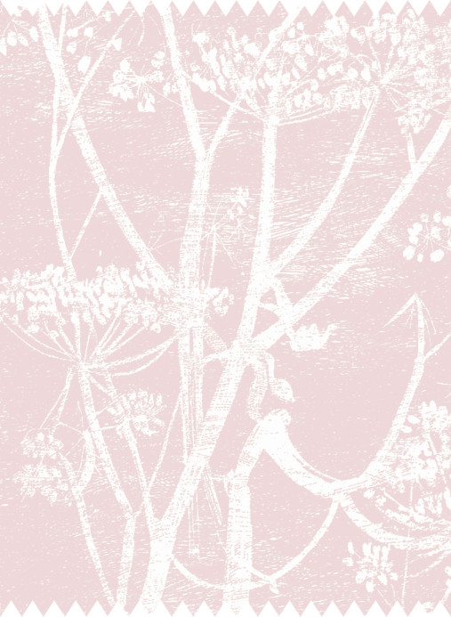 Cole & Son Stoff Cow Parsley Linen - White & Ballet Slipper