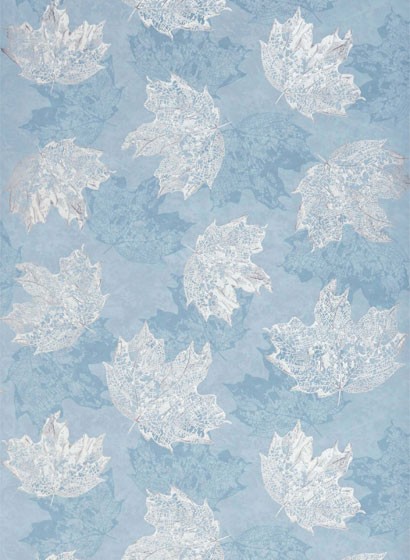 Blätter Tapete Sycamore von Osborne & Little - Blue / Gilver