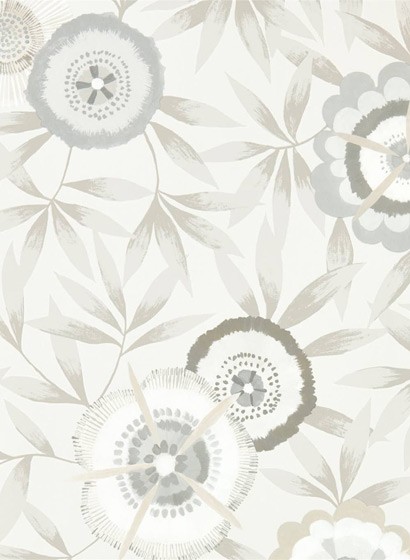 Blumen Tapete Komovi von Harlequin - Dove/ Linen