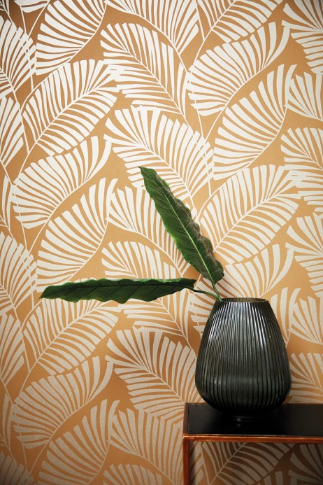 Palmenblätter Tapete Mala von Harlequin - Ochre