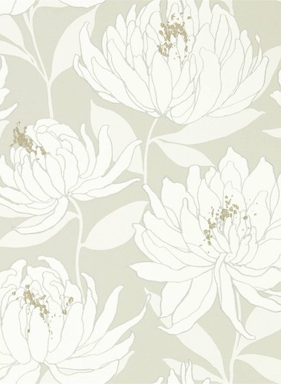 Chrysanthemen Tapete Sebal von Harlequin - Earth/ Silver