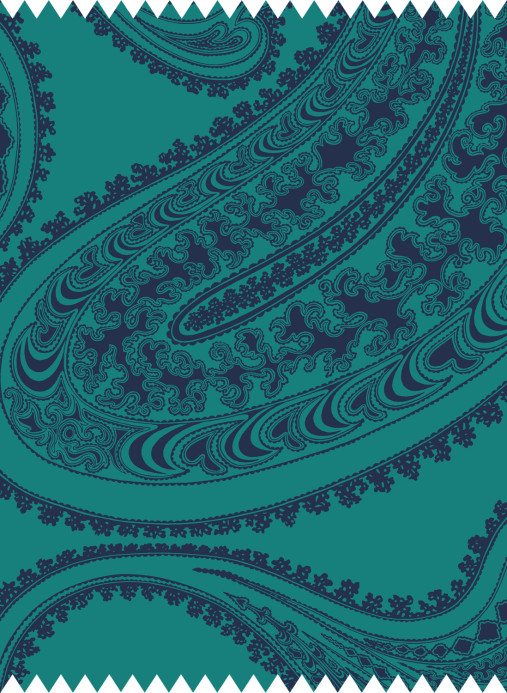 Cole & Son Stoff Rajapur Velvet - Ink on Petrol