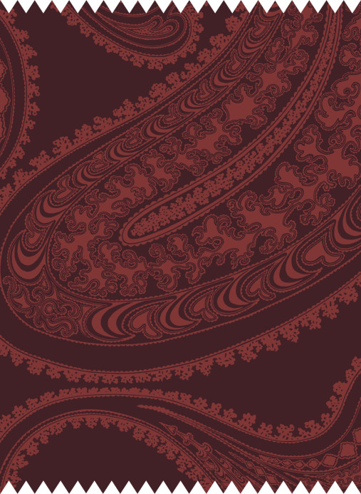 Cole & Son Stoff Rajapur Velvet - Rose on Dark Crimson