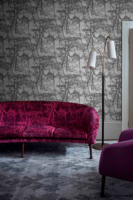 Cole & Son Stoff Cow Parsley Velvet - Magenta & Plum