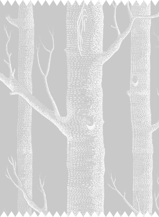 Cole & Son Stoff Woods Linen Union - White on Soft Grey
