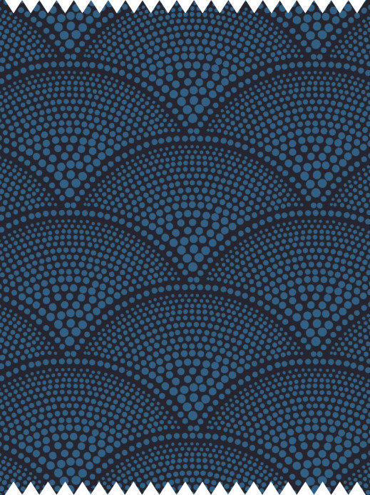 Cole & Son Stoff Feather Fan Jacquard - Hyacinth on Charcoal