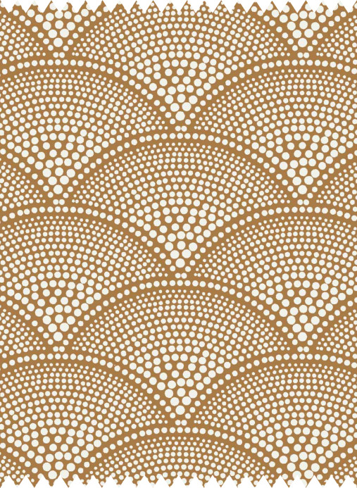 Cole & Son Stoff Feather Fan Jacquard - Cream on Ginger