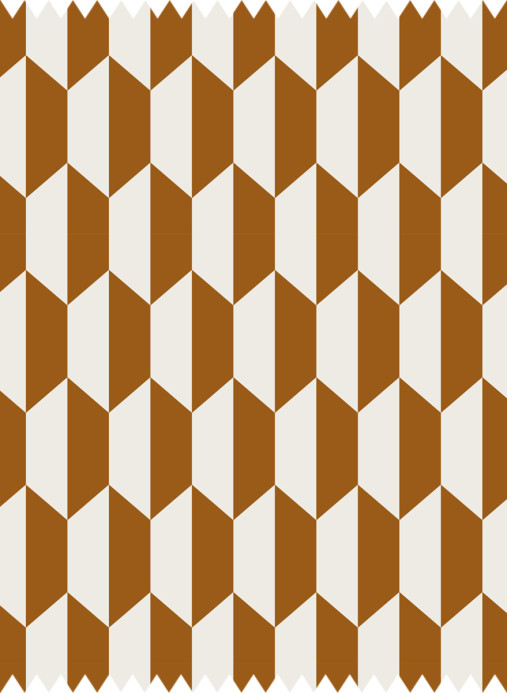 Cole & Son Stoff Tile Jacquard - Dark Ginger & Cream