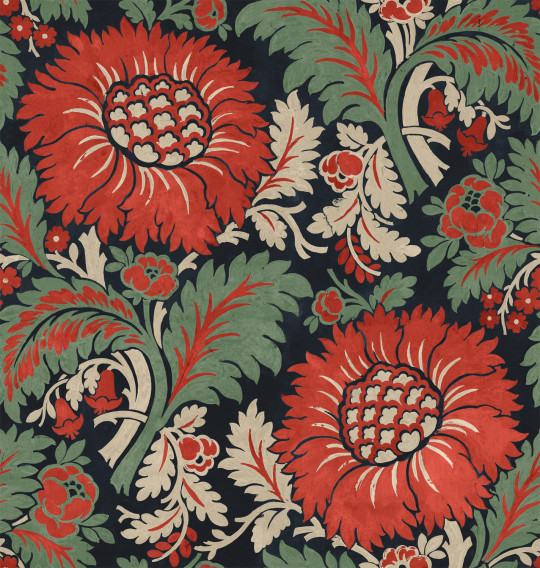 Coordonné Stoff Chinese Damask - Ruby