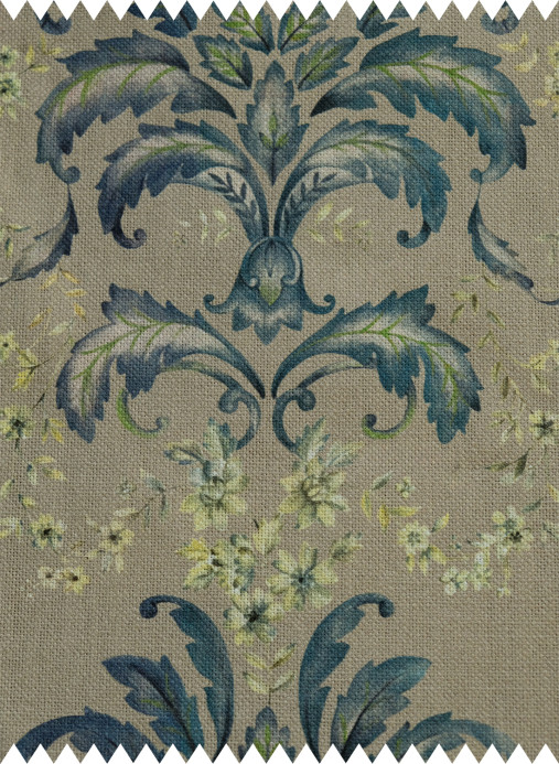 Coordonné Stoff French Damask - Sapphire