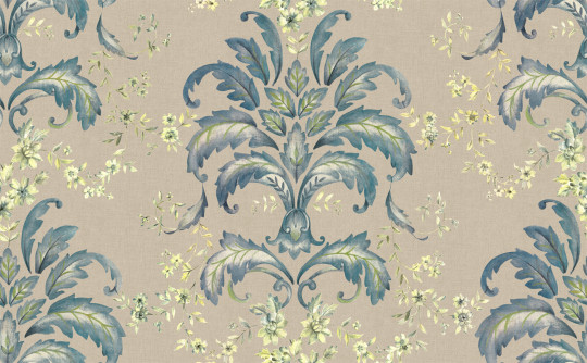 Coordonné Stoff French Damask - Aqua
