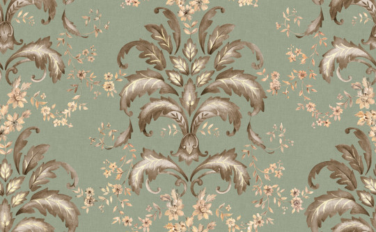 Coordonné Stoff French Damask - Aqua